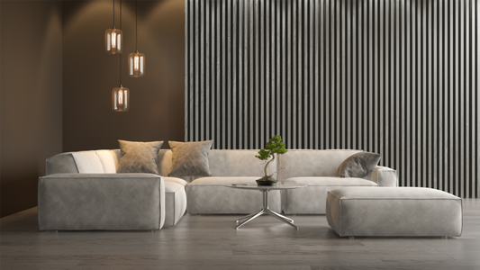 ACOUSTIC OAK VENEER Wall Panel VWP22-W MIST GREY (WIDE)