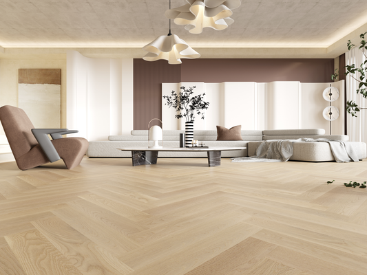 Vidar Herringbone 3/4" Engineered Hardwood - American Oak Naked Oak