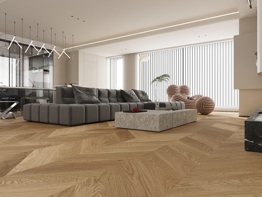 Vidar Chevron 3/4" Engineered Hardwood - American Oak Natural