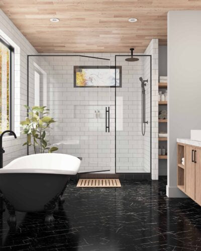 Taiga Curate High Gloss Viny Tile- Nero Marquina