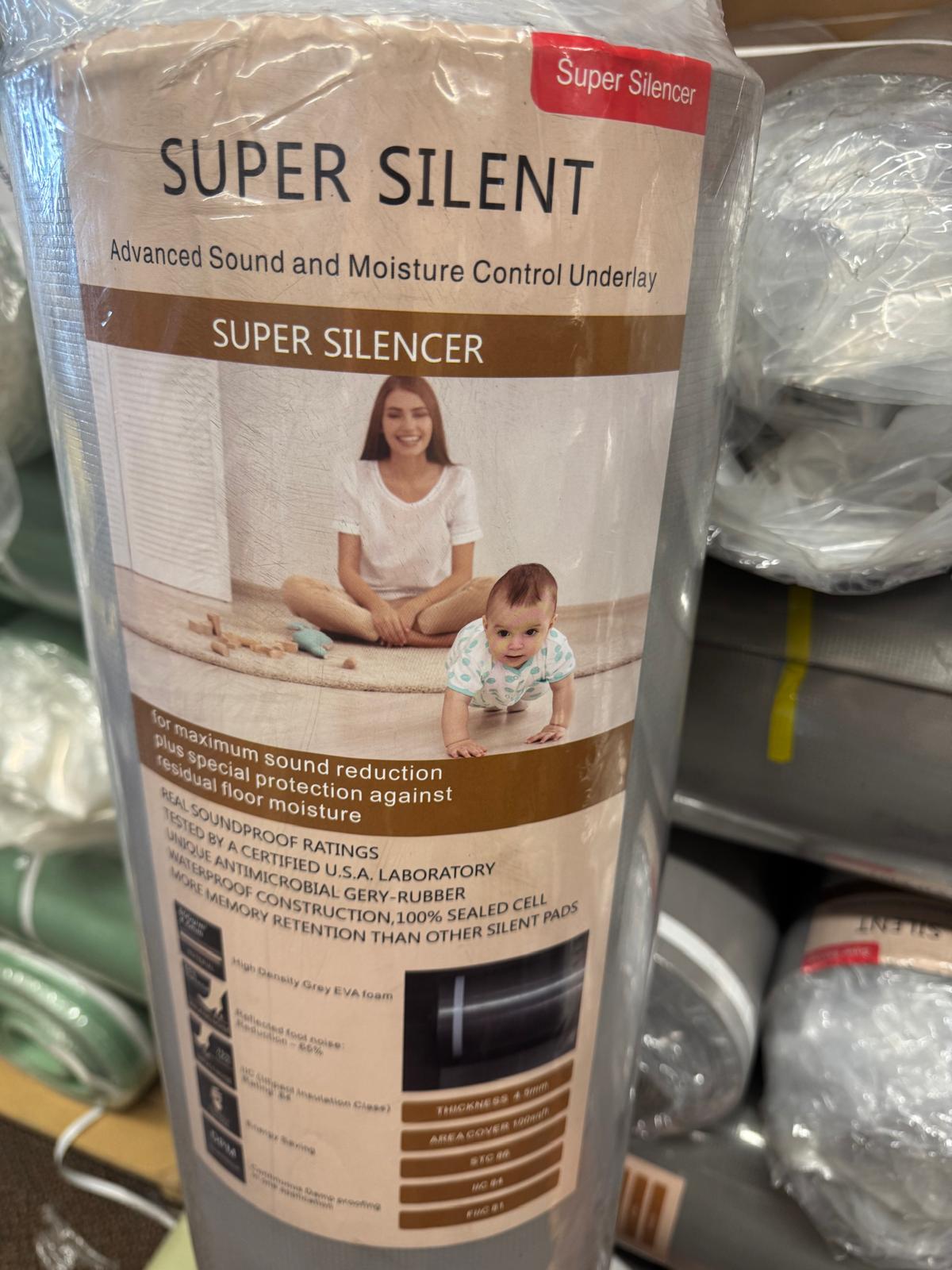Silent Underlayment - Super Silencer Advanced Sound and Moisture Control IIC 84 & STC 86