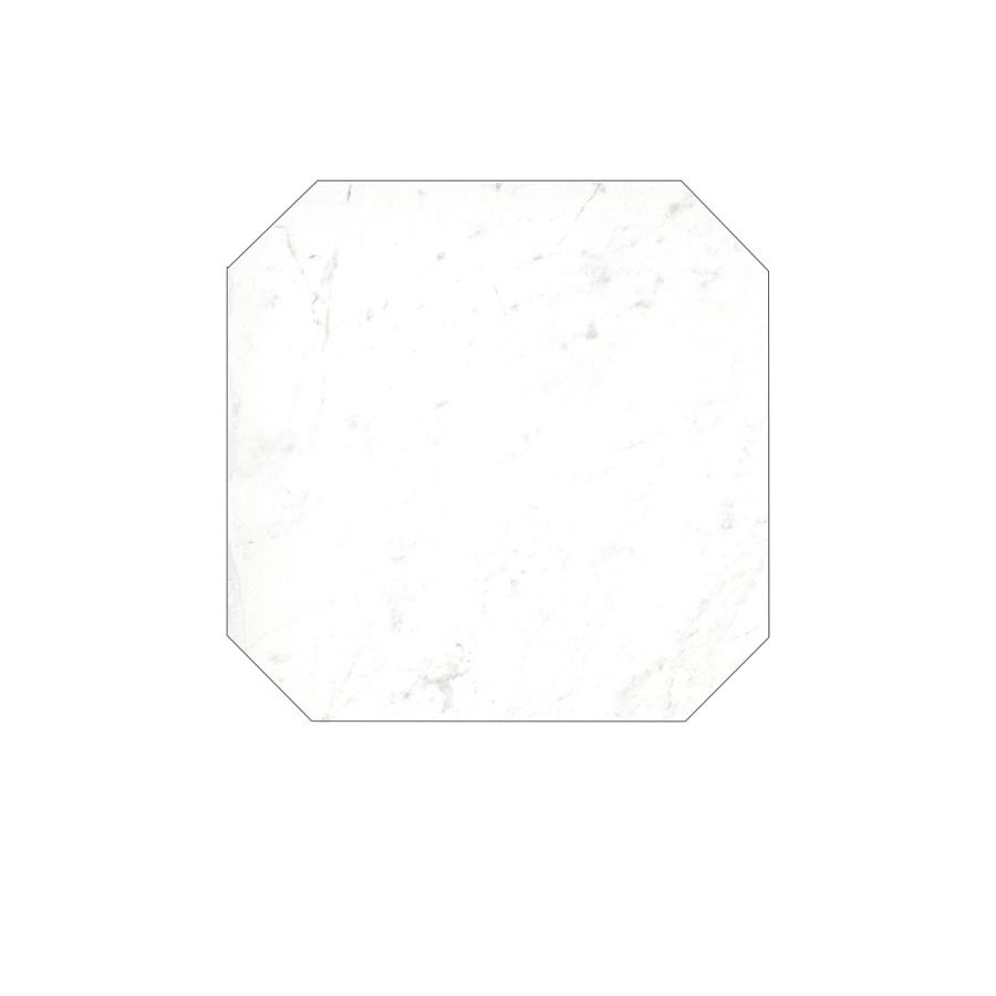 An overhead shot of Classica 8x8 Ottagona Carrara tiles in a larger installation, showing the full effect of the pattern and color.