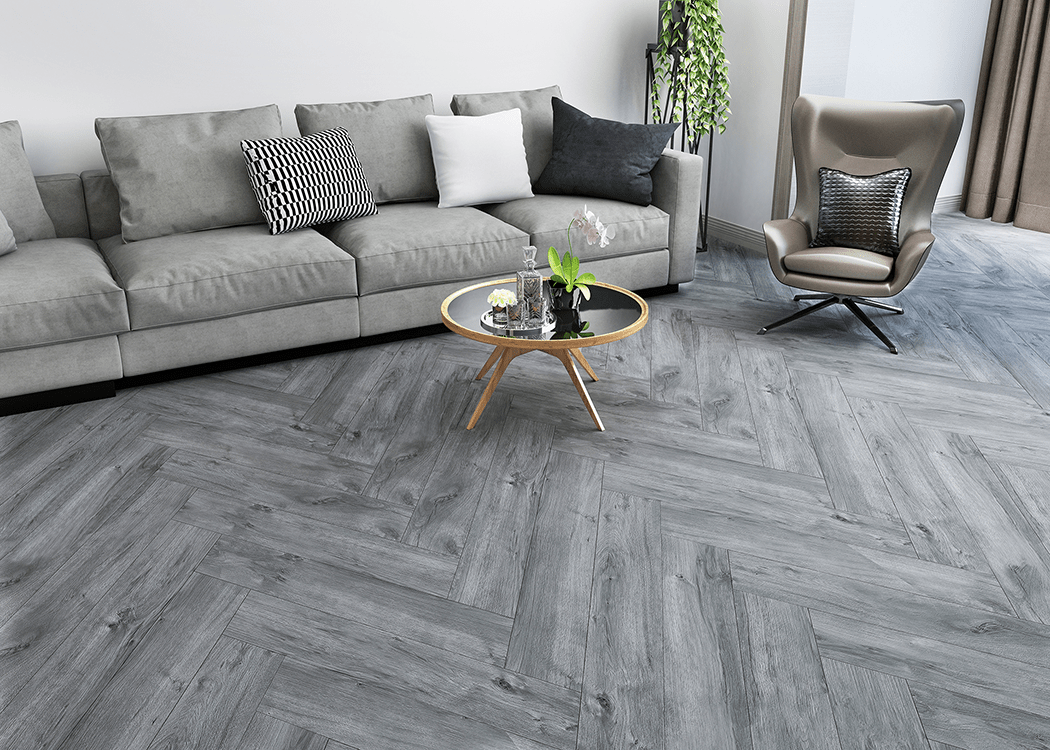 CYRUS FLOORS Herringbone Vinyl SPC - Grey Tint AS002 - D & R Flooring