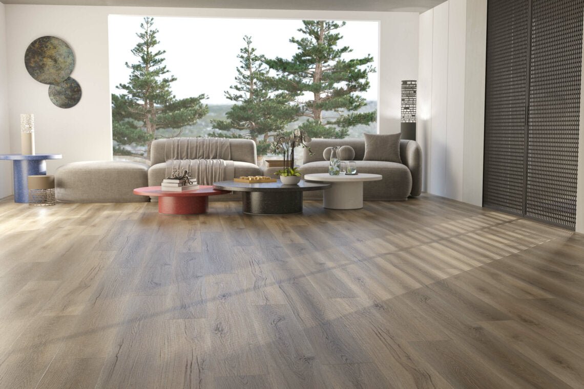 Kennedy Solar Shamrock Surfaces Vinyl Stone Core Plank - Visalia Oak - D & R Flooring