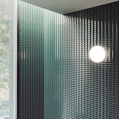 Close-up of the 5x10 inch emerald bevel gloss wall tile with the 3D bevel pattern visible