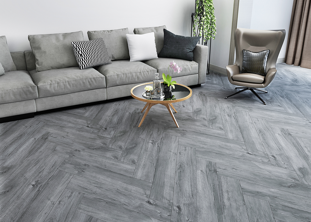 CYRUS FLOORS Herringbone Vinyl SPC - Grey Tint AS002