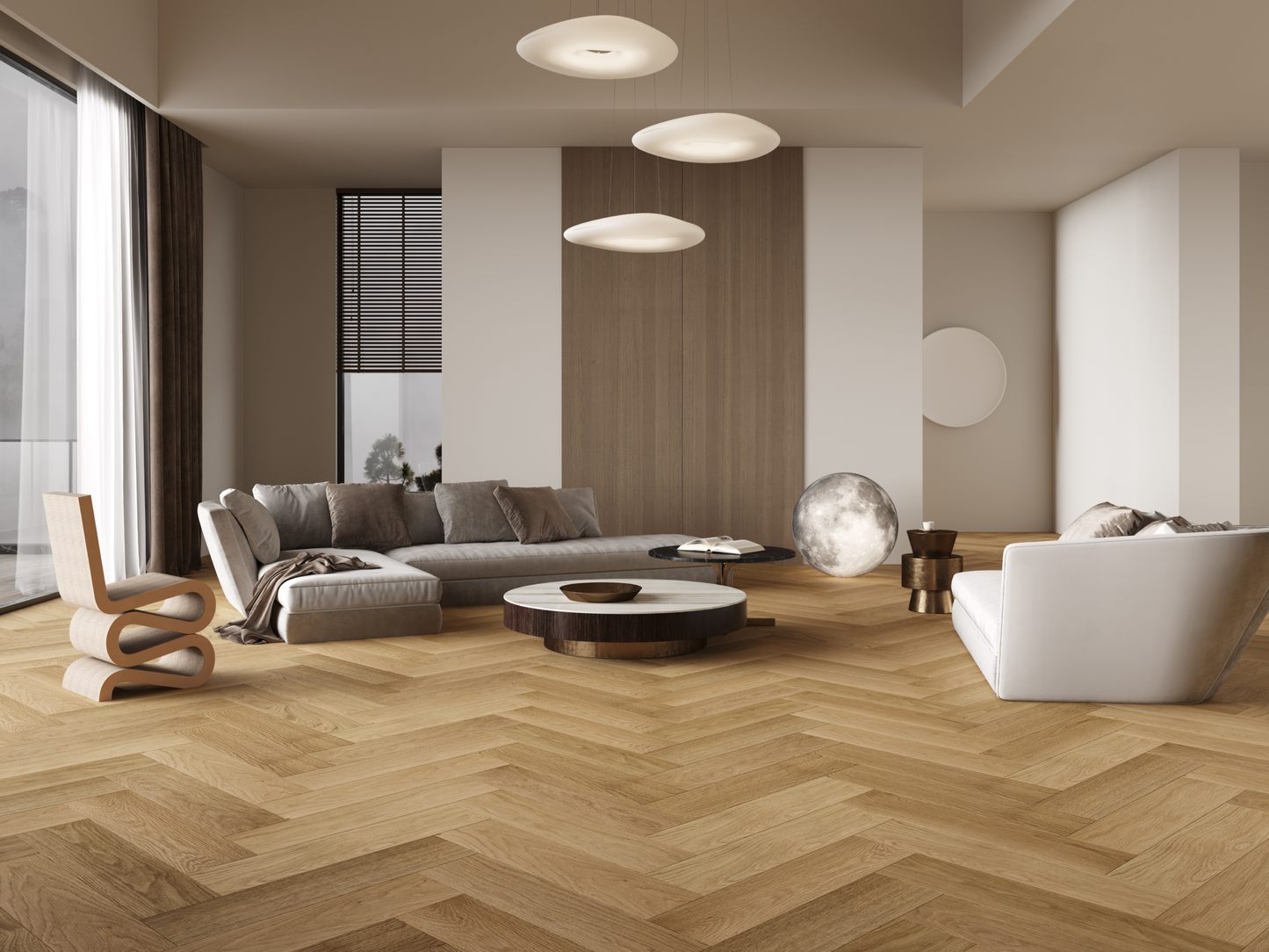 Vidar Herringbone  3/4" Engineered Hardwood - American Oak Macaroon