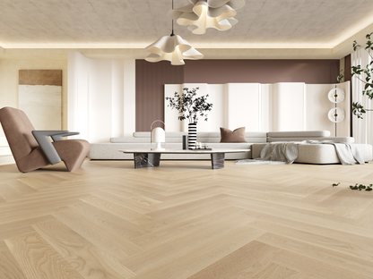 Vidar Herringbone  3/4" Engineered Hardwood - American Oak Naked Oak