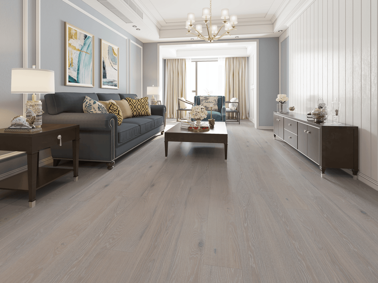 VIDAR Engineered Hardwood White Oak - Silver Stone 9"