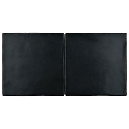 Square 5" x 5" Carbon Matte glazed ceramic tile with a matte surface, from the Artigiani collection by Ames Tile.