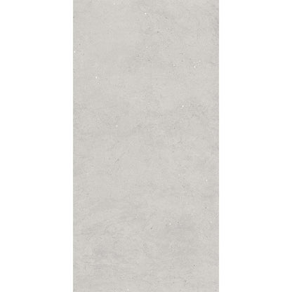 A bathroom wall tiled with Canve Argile 12x24 Glazed Porcelain Tiles, highlighting the rectified edges and seamless look.
