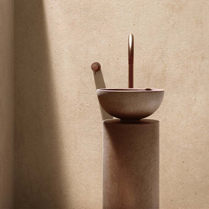 An installation of Canve Sable glazed porcelain tiles on a wall, demonstrating its application in a vertical setting.