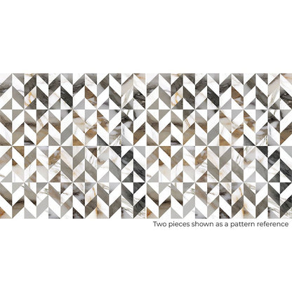 Arrangement of multiple Cava Domum Satin Decor tiles showcasing the V3 moderate variation in pattern.