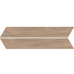 Close-up view of Cocoon Ease chevron tile pattern, showing matte finish