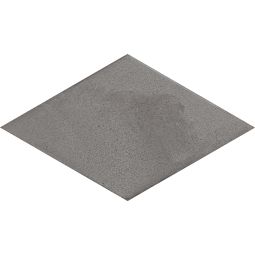Close-up view of a grey rhomboid porcelain tile with a matte finish, showing its texture and color variation.
