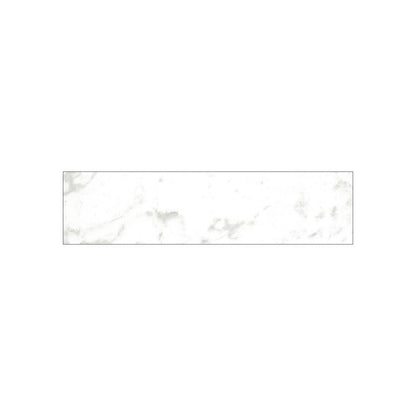 A stack of Classica 3x12 Carrara glazed porcelain tiles, highlighting the rectified edges.