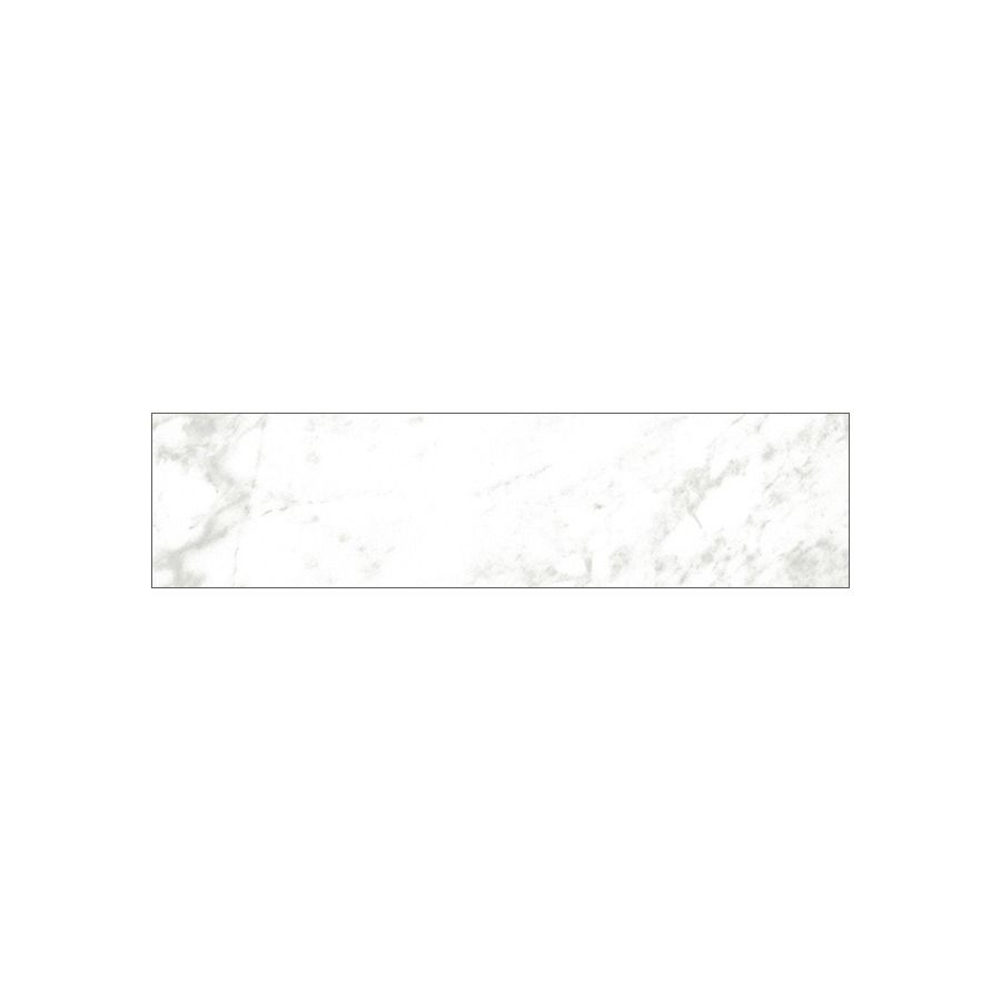 A bathroom shower wall tiled with Classica 3x12 Carrara tiles, demonstrating its use in wet areas.