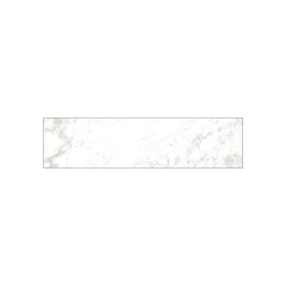 A bathroom shower wall tiled with Classica 3x12 Carrara tiles, demonstrating its use in wet areas.