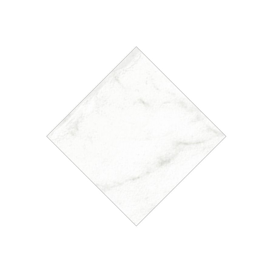 Classica 3x3 Carrara tiles installed on a bathroom wall, highlighting the rectified edges and subtle variation