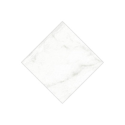 Classica 3x3 Carrara tiles installed on a bathroom wall, highlighting the rectified edges and subtle variation