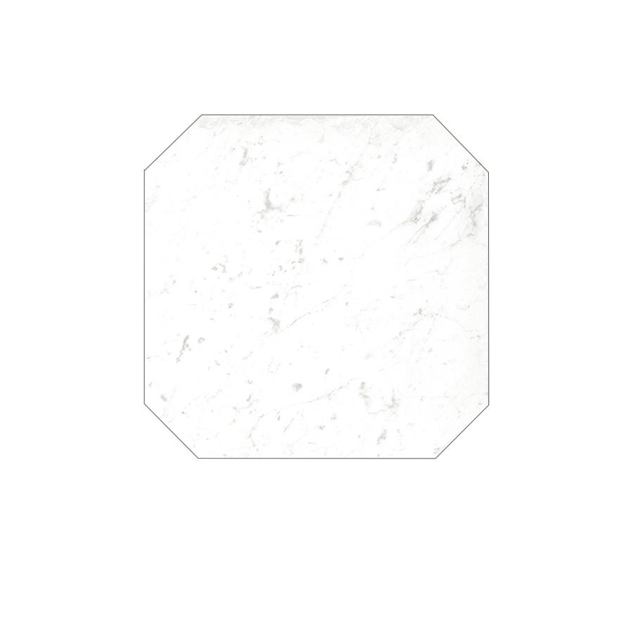 Another room scene with Classica 8x8 Ottagona Carrara tiles on the floor, highlighting its use in a modern setting.