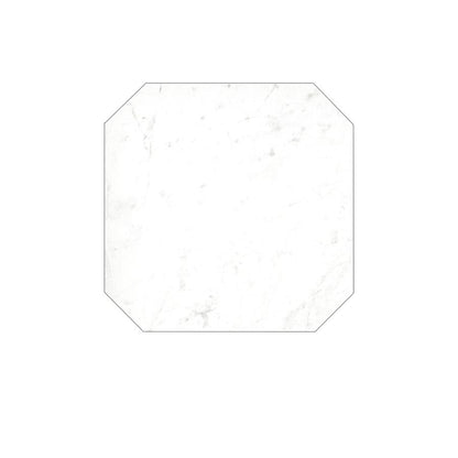 An overhead shot of Classica 8x8 Ottagona Carrara tiles in a larger installation, showing the full effect of the pattern and color.