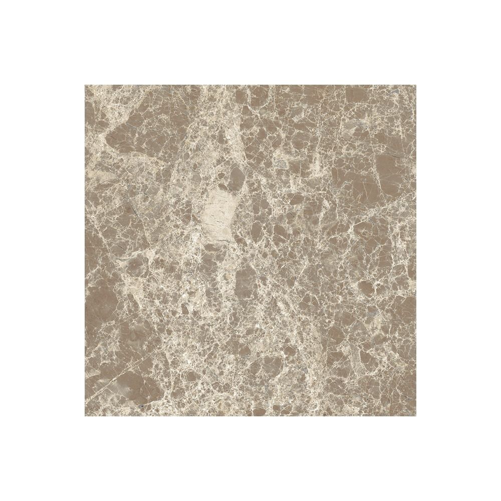 A room scene featuring Classica Dark Emperador Matte tiles installed on the floor, showcasing the overall pattern and color variation.