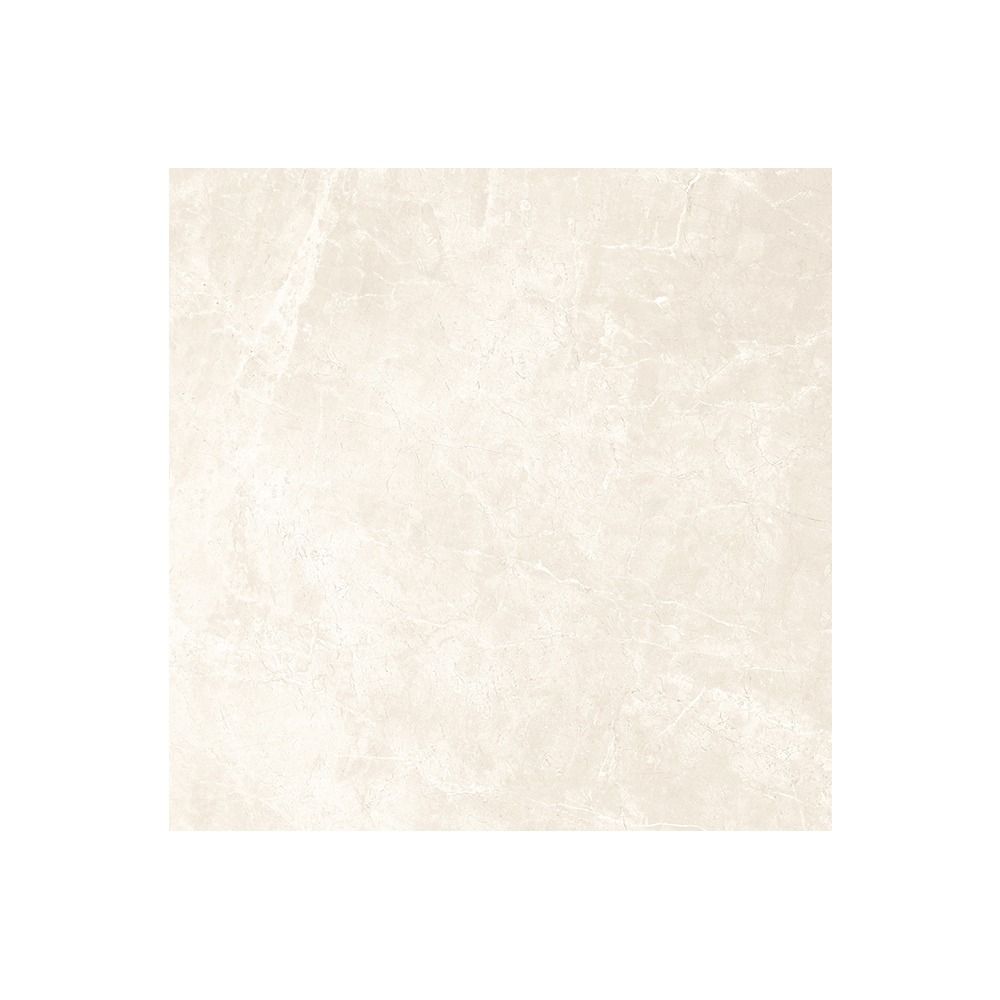 A detailed view of the edge of a Classica 12x12 Marfil Matte tile, emphasizing the precise cut of the rectified edge.