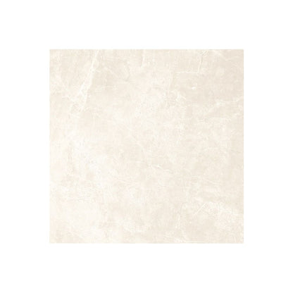A detailed view of the edge of a Classica 12x12 Marfil Matte tile, emphasizing the precise cut of the rectified edge.