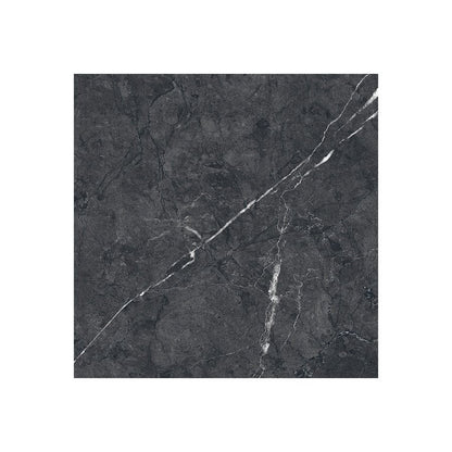 A room scene featuring Classica Nero Marquina tiles installed on a floor, showcasing the overall pattern and slight variation.