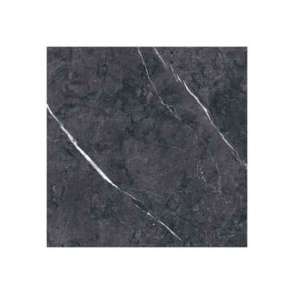 Detail shot of the rectified edge of the Classica Nero Marquina tile, highlighting its precise cut.