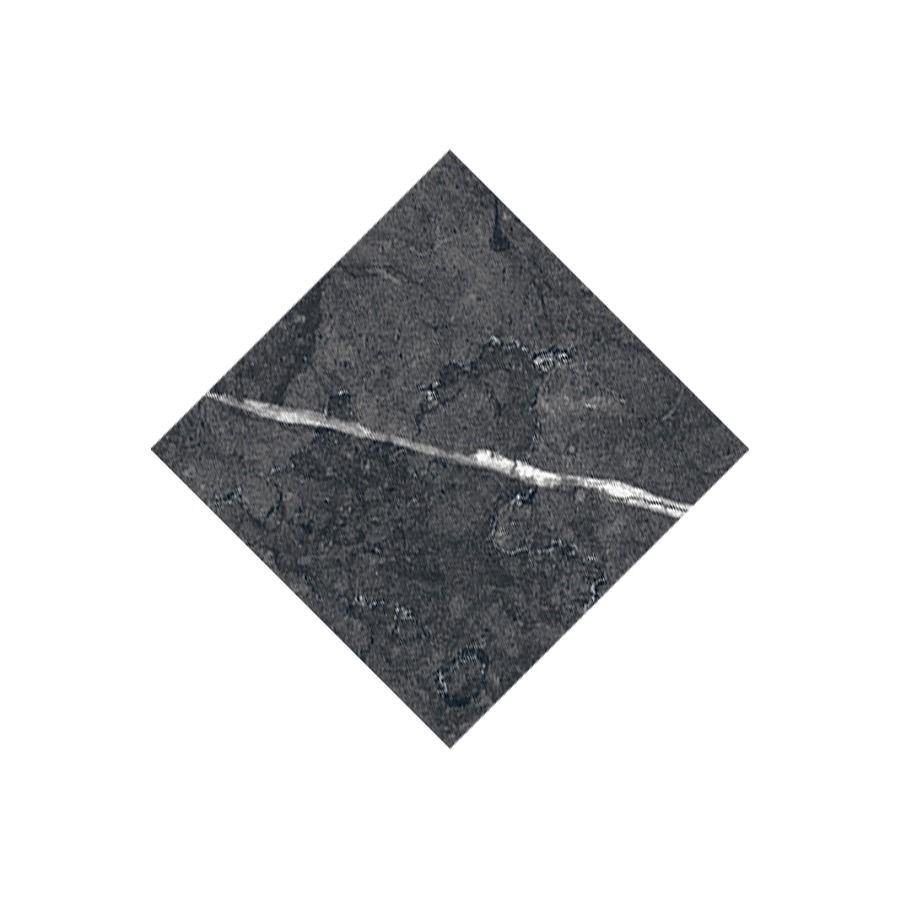 A floor installation of Classica 3x3 Nero Marquina tiles in a commercial setting, showcasing its durability.