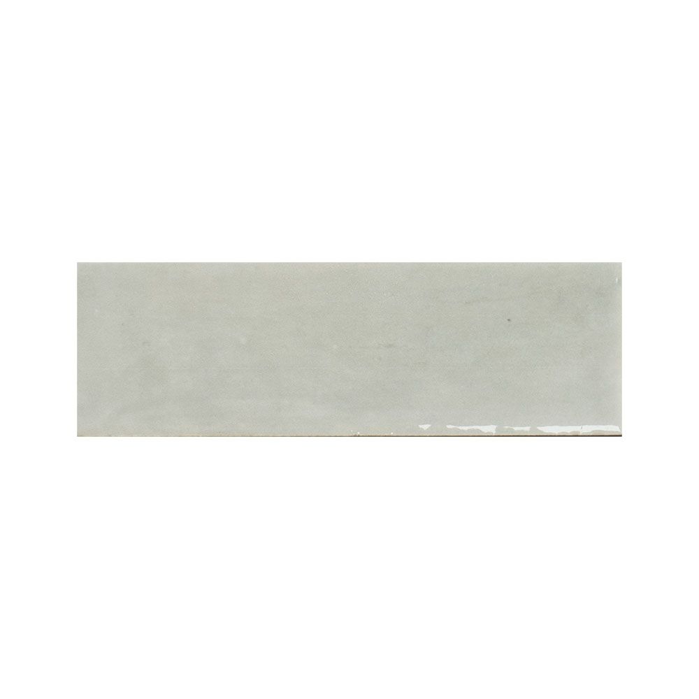 Stack of Agata glossy ceramic wall tiles showing their color and finish