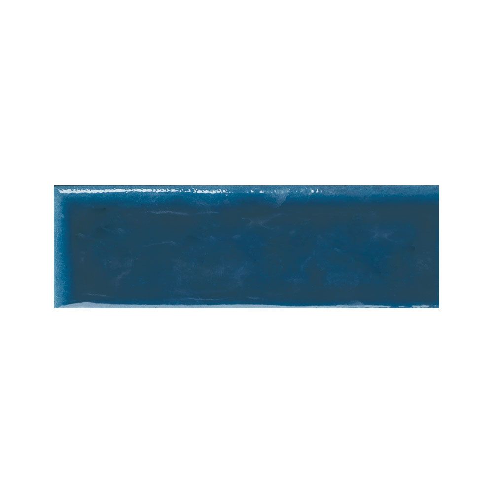 A single indigo gloss ceramic tile with a smooth, shiny finish