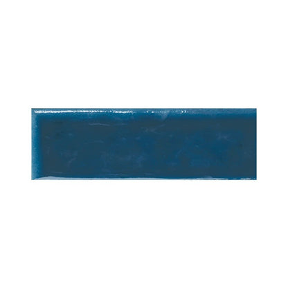A single indigo gloss ceramic tile with a smooth, shiny finish