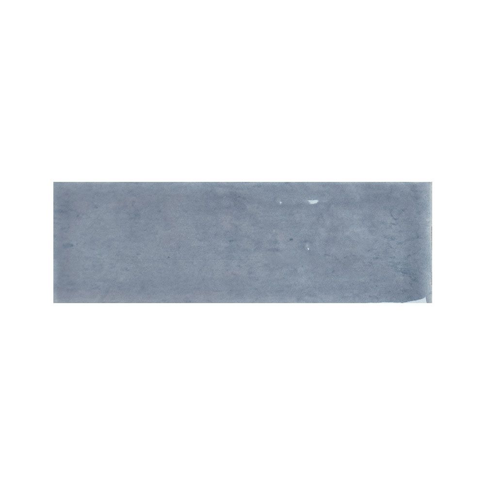 Several Colour Notes 2"x5" Viola Gloss ceramic wall tiles on a white background, highlighting the color variation