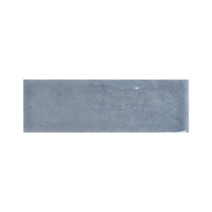 Several Colour Notes 2"x5" Viola Gloss ceramic wall tiles on a white background, highlighting the color variation