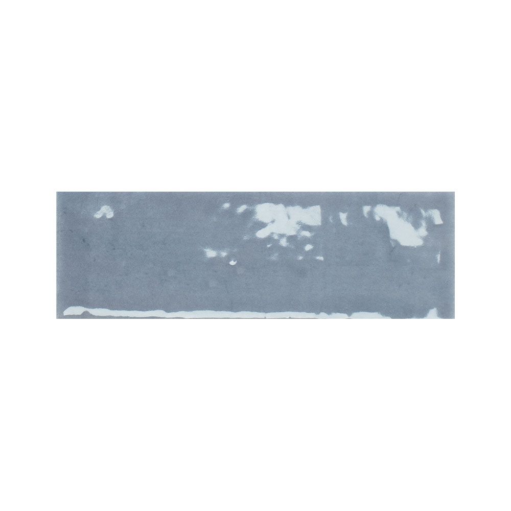 Stack of Colour Notes 2"x5" Viola Gloss ceramic wall tiles showing the glossy surface