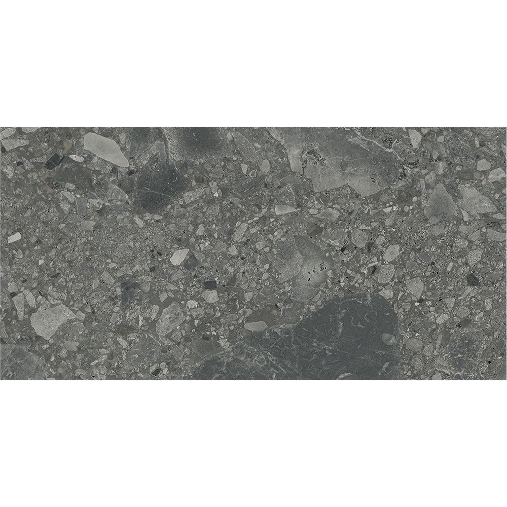 Another angle of Ceppo Anthracite Matte tile, emphasizing the moderate variation (V3) in its pattern