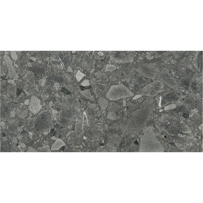 Ceppo Anthracite Matte tile used in a shower setting, demonstrating its suitability for wet areas