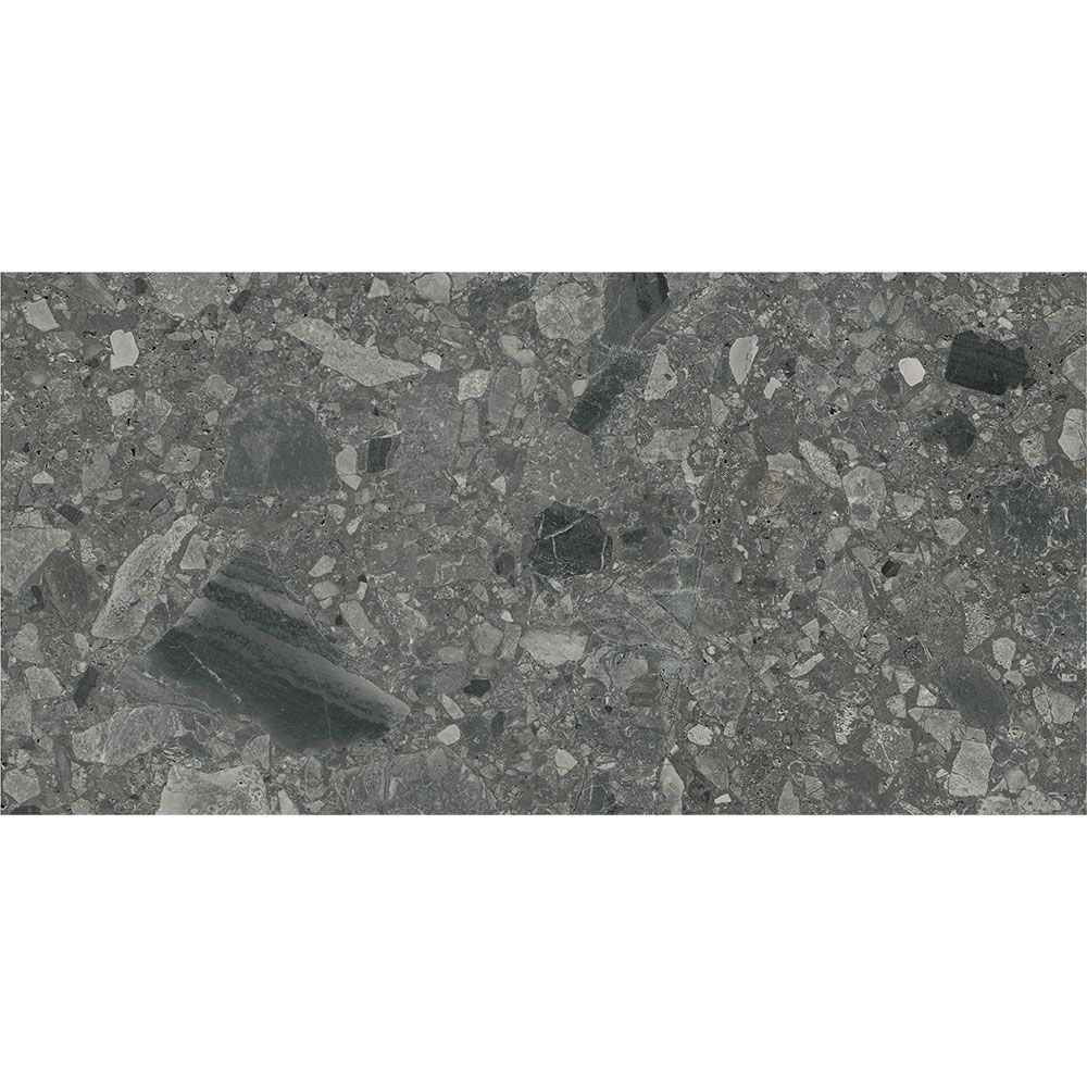 Ceppo Anthracite Matte tile in a commercial-style setting, illustrating its versatility for various applications