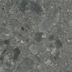 Close-up view of Ceppo Anthracite Matte tile showing its fragmented mineral pattern