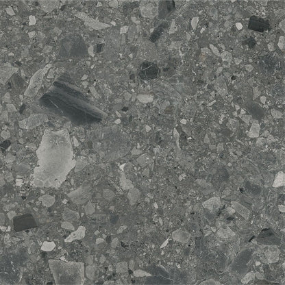 Ceppo Anthracite Matte tile in a room setting, possibly a bathroom or kitchen