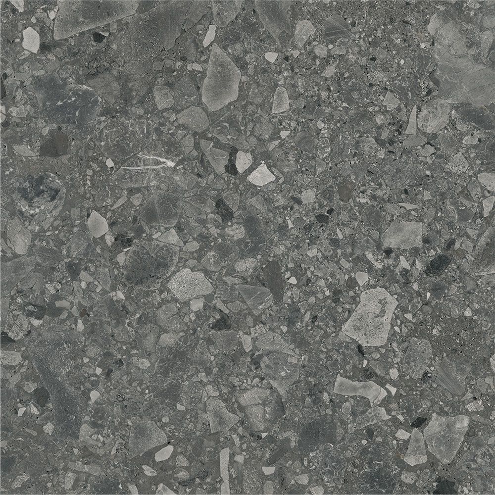 Stack of Ceppo Anthracite Matte tiles, demonstrating the consistent sizing