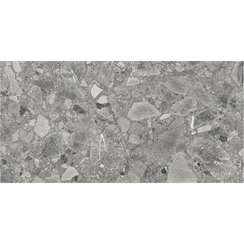 Ceppo Grey Matte porcelain tiles used as a wall covering in a bathroom or shower