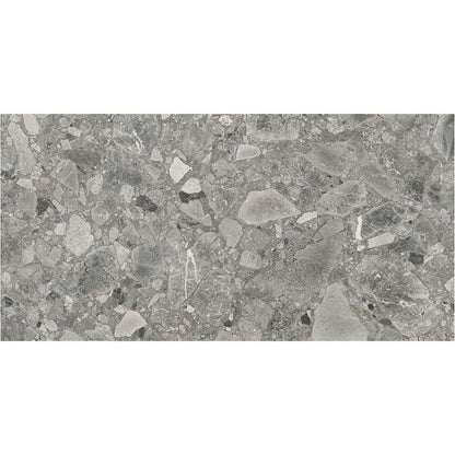 Ceppo Grey Matte porcelain tiles used as a wall covering in a bathroom or shower