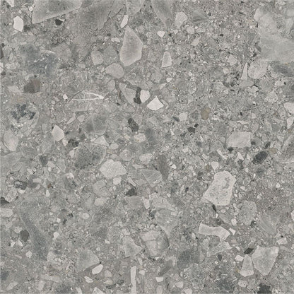 Ceppo Grey Matte tile used in a light commercial setting, such as a hallway or lobby