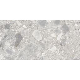 Close-up view of a single Ceppo Natural Matte porcelain tile showing its fragmented mineral pattern