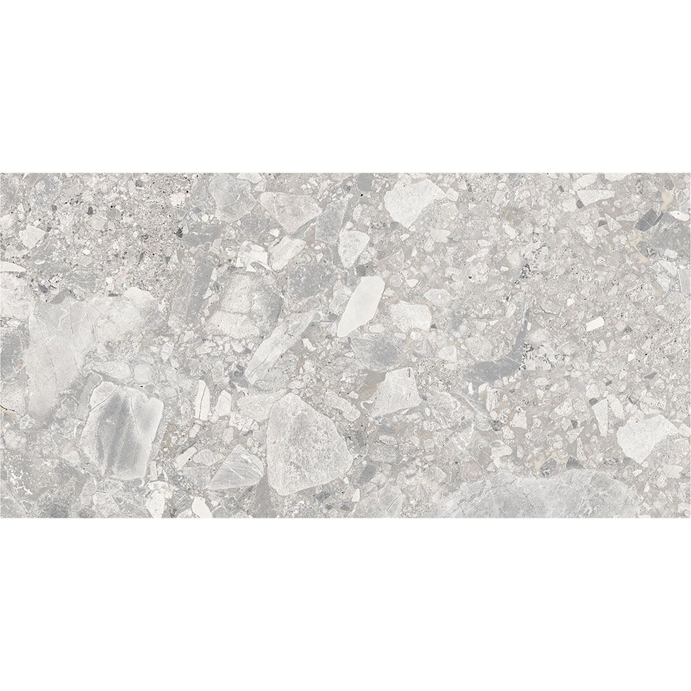 Arrangement of multiple Ceppo Natural Matte tiles installed on a floor, highlighting the V3 moderate variation
