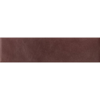 A room featuring Cera 2x9 Amaranto Jam matte porcelain wall tiles on a large wall surface